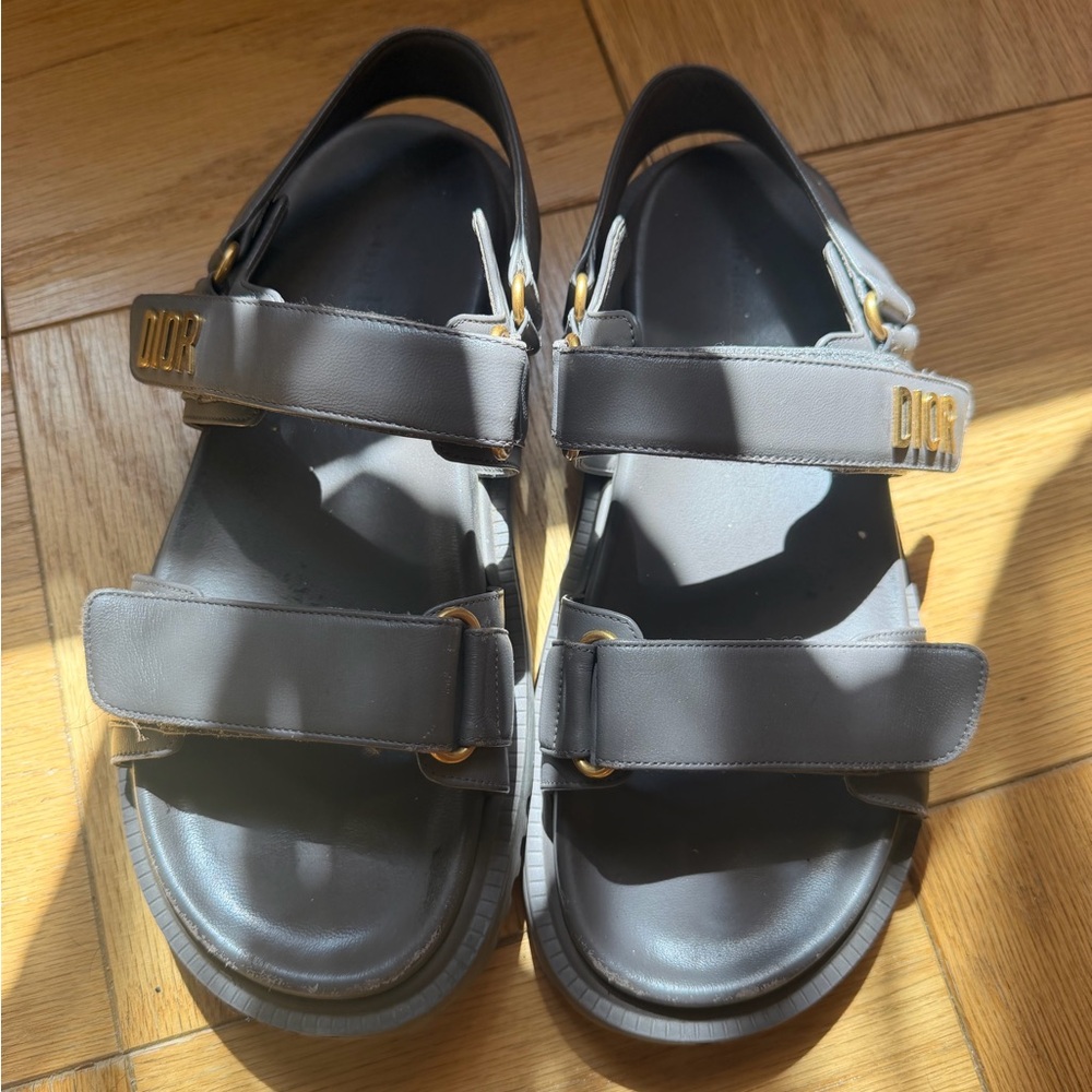 Dior Grey Leather Sport Sandals
